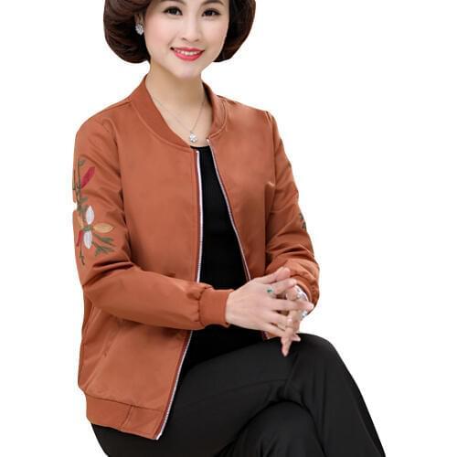 2018 spring autumn print women Jacket O-neck Coat Ladies plus size 4XL 5XL Loose slim Zipper Jacket RE0829