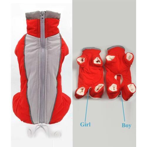Winter Puppy Dog Clothes Warm Fleece Pet Jumpsuit Male/ Female Reflective Dog Down Jacket Apparel Clothing for Chihuahua Poodles