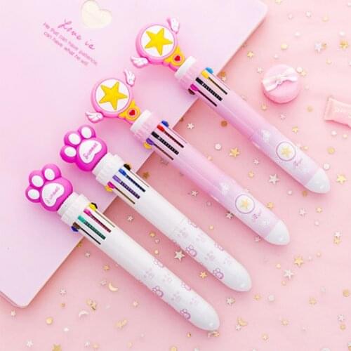 1pcs Unicorn Pen 10 Color Pen Series Cute Stationery Novelty Student Ballpoint Pen Flamingo Cute Pens Kawaii School Supplies