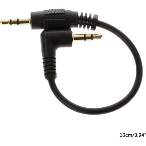 1pcs New 10cm Auto Car Right Angle Male To Male 3.5mm Aux Jack Speaker Audio Cable Adapter Car Accessories