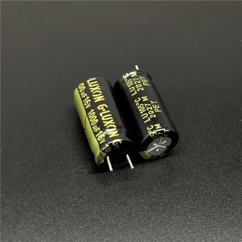 10pcs 1000uF 16V G-LUXON LU Series 10x20mm Low Impedance High Ripple 16V1000uF Aluminum Electrolytic capacitor