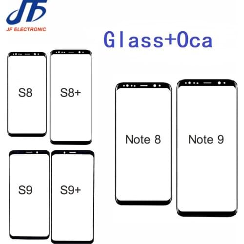 10pcs LCD Front Touch Screen Glass Lens With OCA Adhesive For Samsung Galaxy s8 G950 S20 S9 S10 Plus Note 8 Outer Glass+OCA film