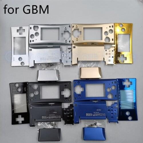 10pcs Metal Housing Shell Case for Nintendo Gameboy Micro For GBM Front Back Cover Faceplate Battery Holder repair accessories