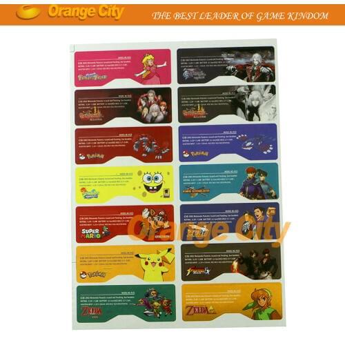 140pcs=10sets Game theme Lable Sticker Back Housing Console Back Tag for for GBA SP gameboy advance sp