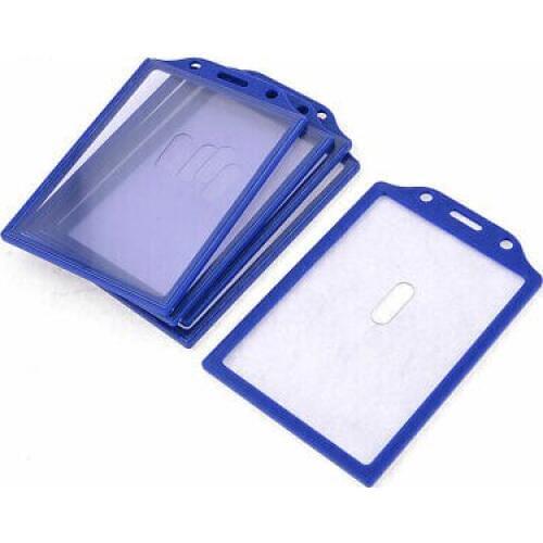 5pcs 103mm x 72mm Blue Clear Rectangle Vertical Office Slide Work Card Holder