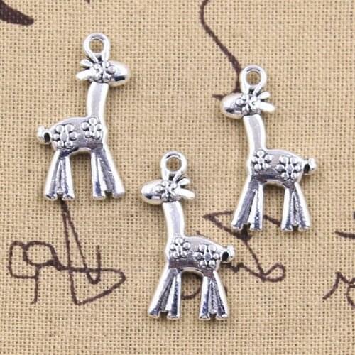 5pcs Charms Flower Sika Deer 30x16mm Antique Silver Color Pendants Making DIY Handmade Tibetan Finding Jewelry