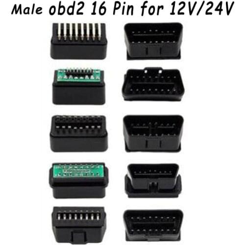 6 Type OBD II OBD2 12V 24V OBD 16Pin Male Extension Opening Cable Car Diagnostic Interface Connector Plug Adapter