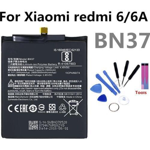 BN37 Mobile Phone Battery For Xiaomi Redmi 6 6A redmi6 A Real Capacity 4000mAh Replacement Li-ion Battery