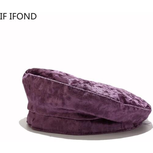 Street style personality Solid Color Beret Bonnet Caps Women French Designer Warm Vintage ladies hats