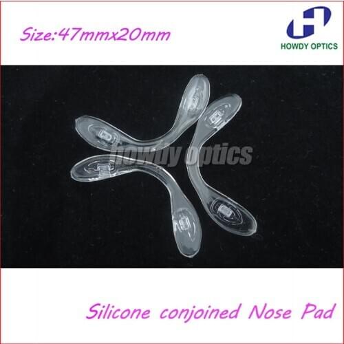 10pcs Free Shipping Eyeglasses Silicone Conjoined Push in Nose Pads Glasses Accessories Size 47x20mm Screw in Nose Pad