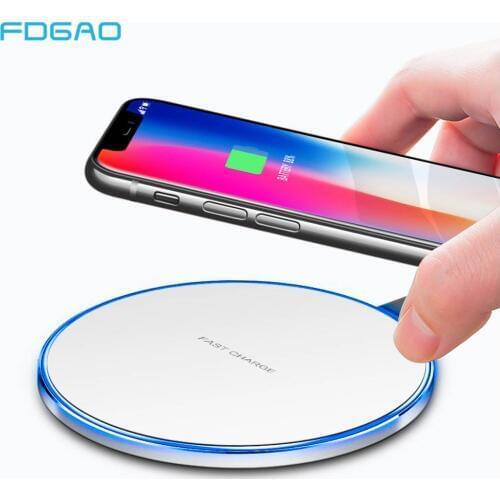 FDGAO Qi Wireless Charger for iPhone 11 XS Max XR X 8 Plus Airpods Pro 10W Fast Wireless Charging Pad For Samsung Galaxy S20 S10