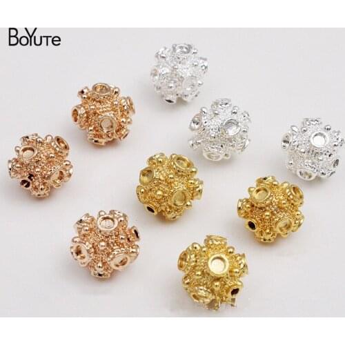 BoYuTe (10 Pieces/Lot) 13MM Metal Alloy Spherical Dragonfly Eye Spacer Beads Diy Jewelry Acccessories Wholesale