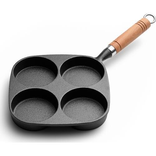 Household non-stick pan uncoated egg dumpling pot breakfast pot cast iron omelette pot deep egg hamburger mold WF10191030