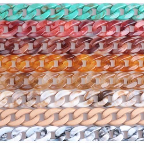2021 New Acrylic Resin Chain Bag Strap for Handbags Women Gold Purse Chains for Plastic Bags Accessories Acrylic 60/120cm Chain