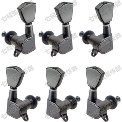 QHX 3L3R Black Inline Guitar Tuning Pegs Tuners Machine Heads For for Folk Acoustic Electric Guitar accessories parts