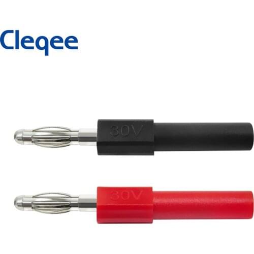 Cleqee P7024 2pcs 4mm Banana Plug with Inner Spring 2mm Socket Adapter for Standard 2mm Multimeter Probe 30V/10A