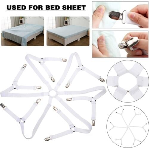 12 Heads Elastic Bed Sheet Clips Adjustable Crisscross Bed Mattress Sheet Clip Fastener Strap Grippers For Bedsheet Cover Fixing