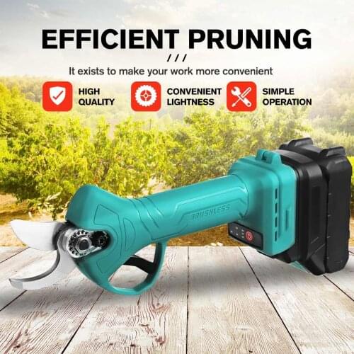 Electric Cordless Pruner Pruning Shear with 18V 10000mAh Lithium-ion Battery Efficient Fruit Tree Bonsai Pruning Cutter EU Plug