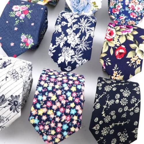 New Floral 6cm Tie For Men Women Skinny Cotton Neck Tie For Wedding Casual Mens Neckties Classic Suits Flower Ties Cravat