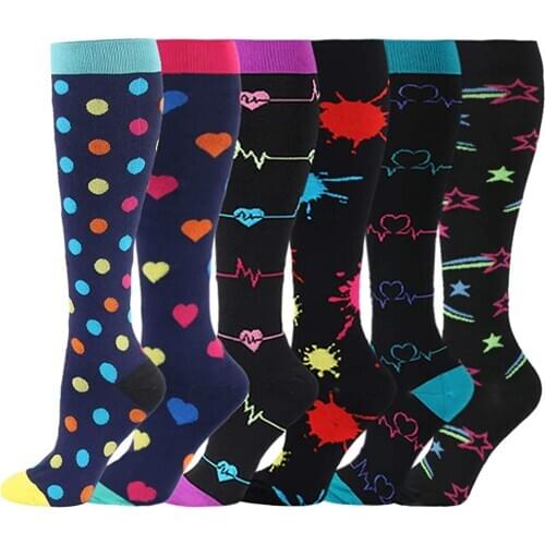 Compression Socks Knee High Varicose Veins Sports Running Socks 20-30mmgh Travel Nurses Travel Compression Stocking Men Women