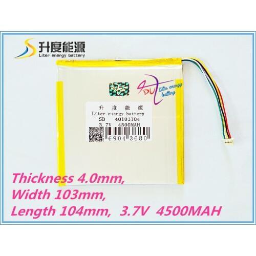 5 thread best battery brand Tablet pc 40103104 3.7V,4500mAH (polymer lithium ion battery) Li-ion battery for tablet pc 10 inch