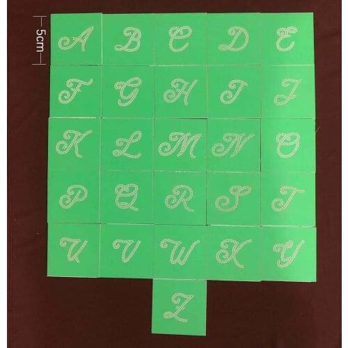Small lower case English letters Alphabet Hotfix Rhinestone transfer motif sticker stencil paper card board templet mold