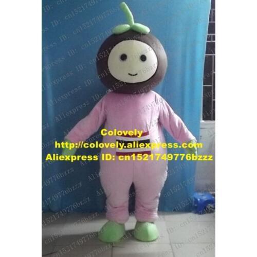 Smart Pink Mangosteen Mascot Costume Mascotte Chestnut Chestbuts Mangkut With Small Green Leaves Pink Clothes No.2966 Free Ship