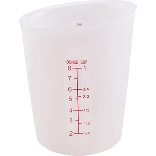 250/500ml Kitchen Measuring Cup Dual-Scale Mixing Silicone Measuring Cup Spout Cylinder Reusable Kitchen Measuring Tool