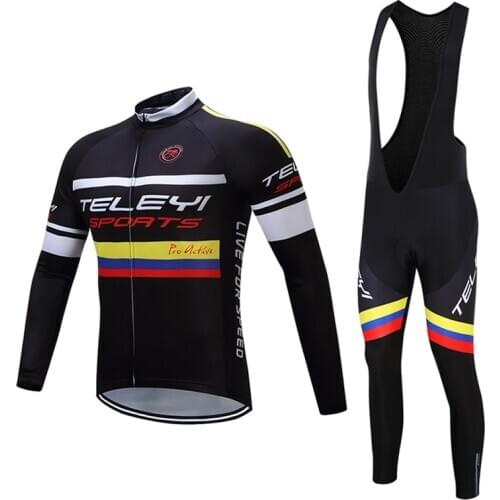 Fashion Fall Long Sleeve Road Bike Jersey Set Men 2021 Cycling Clothing BIB Gel Kit MTB Bicycle Clothes Male Uniform Sport Suit