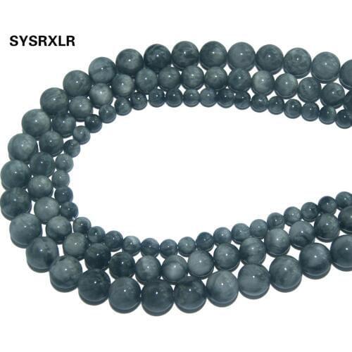 Wholesale Natural Stone Hawks Eye Round Loose Beads For Jewelry Making DIY Bracelet Necklace Material 6 8 10 MM Strand 15