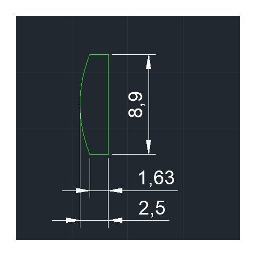 Plano Concave Lens Diameter 8.9mm Focal Length 22.8mm H-K9L Glass Lens Optical Glass Optical Lens