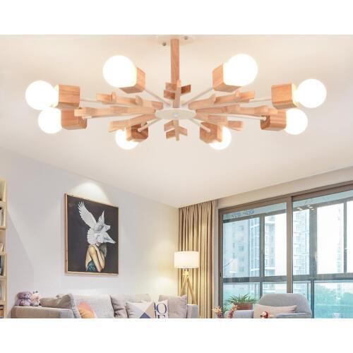 Modern Wooden snowflake ceiling lights for living room Bedroom hallway home ceiling lamp acrylic aluminum body LED ceiling Lamp