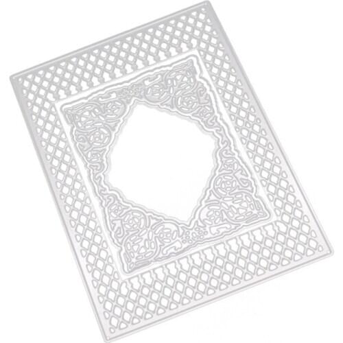 Rectangular Metal Cutting Dies Lattice Frame Cutout Mold Scrapbook Paper Craft Knife Mould Blade Punch Stencils Die