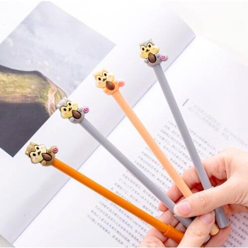 30 Pcs Cute Squirrel Gel Pen 0.5mm Creative Cartoon Animals Neutral Pen Student Writing Black Pens School Stationery Wholesale