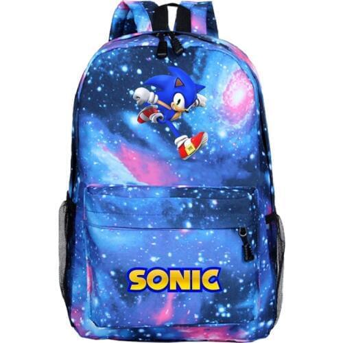 2020 Sonic Backpack Cartoon Students Pattern Mochila Anime Printed Kids Schoolbags Teens Bookbag Boys Girls Travel Rucksack Gift