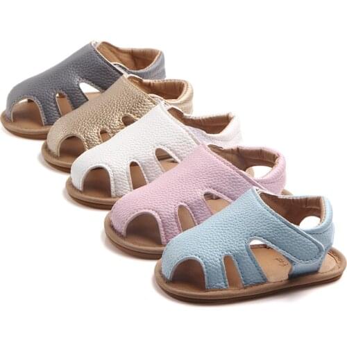 0-18M Fashion PU Leather Newborn Infant Baby Girls Sandals Prewalker Non-slip Shoes Summer Soft Toddler Sandals