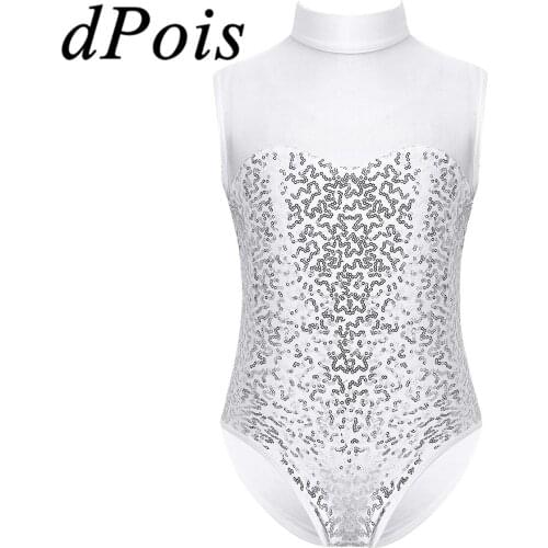 Gymnastics Leotard for Girls Kids Teens Girls Sparkle Sequins Gymnastic Leotards Children Practice Dance Wear Bailerina Bodysuit