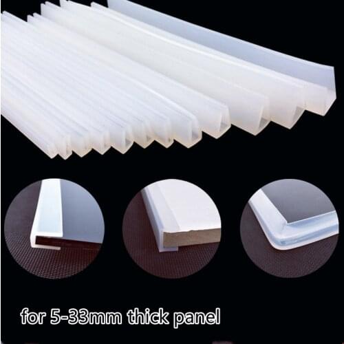 Silicone Rubber U Strip Edge Shield Encloser Bound Glass Metal Wood Panel Board Sheet Vehicle Seals 0.6-8mm Heat Resist