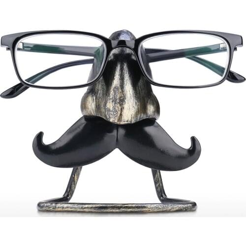 1pc Iron Art Mustache Glasses Rack Eyeglass Holder Creative Beard Nose Glasses Storage Rack Desktop Ornament