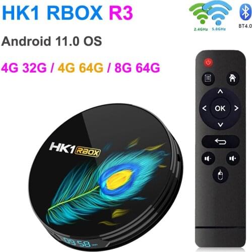 10pcs Android 11.0 HK1 RBOX R3 RK3566 Smart TV Box 8GB 64GB DDR4 4K Dualband WIFI 2.4G/5G 8K Ultra HD Media Player Set Top Box