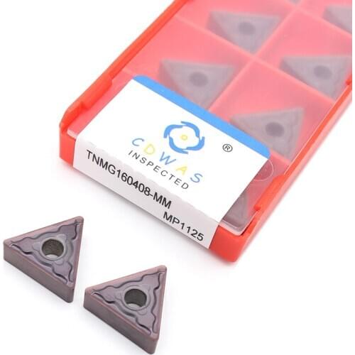 10PCS TNMG160408 MM MP1125 External Turning Tool High Quality TNMG 160408 Carbide Inserts Lathe Cutter Tool for Stainless Steel