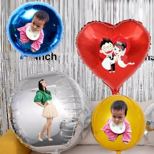 22inch /32inch large helium foil balloons customize special photo /picture print, diy wedding /birthday /even party balloon 2pcs