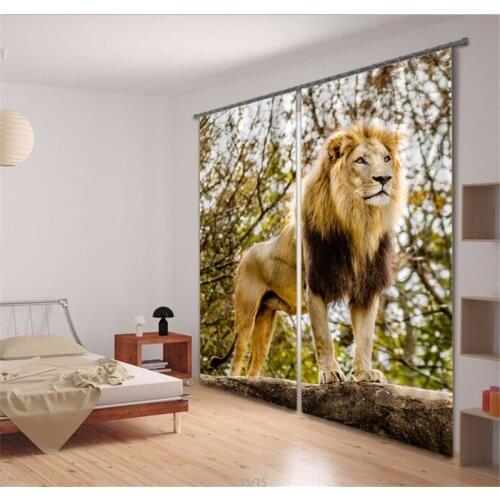 Forest lion 3D Blackout Window Curtains For Living room Bedding room Hotel/Office Curtain Drapes Cortinas Rideaux pillowcase