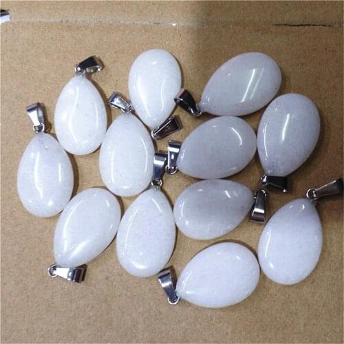 50Pcs 24x16x5mm Wholesale White Aventurine Teardrop Pendant Bead DIY Earrings Handmade Jewelry Accessories S737