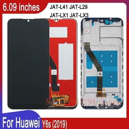 6.09'' Display For Huawei Y6s 2019 LCD JAT-LX1 JAT-LX3 Touch Screen Assembly Digitizer Replacement Frame Y6s JAT-L29 JAT-L41 LCD
