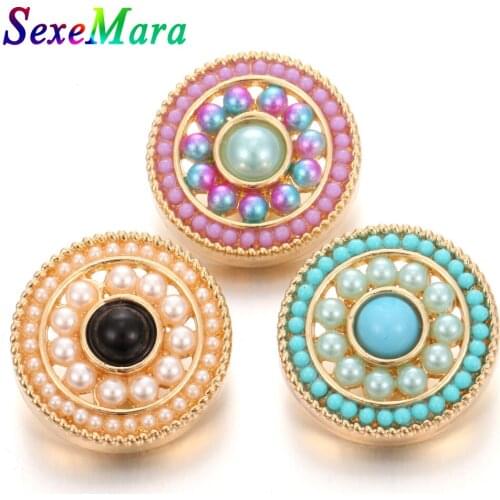 6pcs/lot New Snap Jewelry Fashion Rhinestone 18mm Metal Snap Buttons Jewelry for 18mm Snap Bracelet Necklace for Women