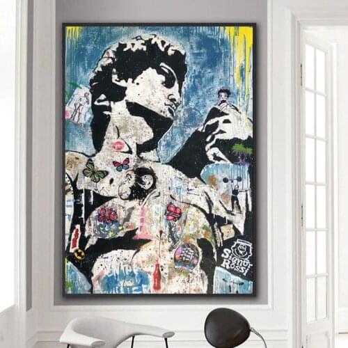 Abstract Graffiti Canvas Prints David Sculpture Street Art Picture On Wall Decor Statue Cartoon Poster Painting For Living Room