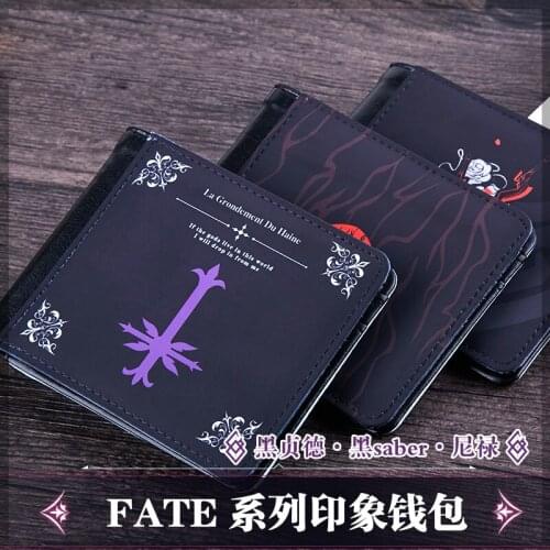 Anime Game Fate/Grand Order FGO Fate/Extra Nero Alter Saber Alter Short Wallets Card Set Holder Purse PU Leather Money Bag Gifts