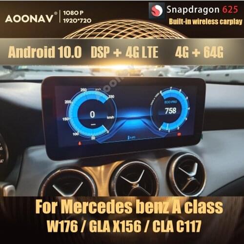 128GB Android 10.0 Snapdragon 625 car radio GPS For Mercedes benz A class W176 / GLA X156 / CLA C117 2013-2019 multimedia player