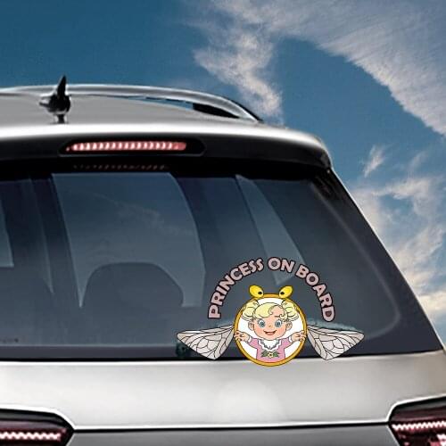Princess On Board Waving Wiper Decals PVC Car Styling Rear Window Wiper Stickers Windshield Stickers Car Stickers Auto Products